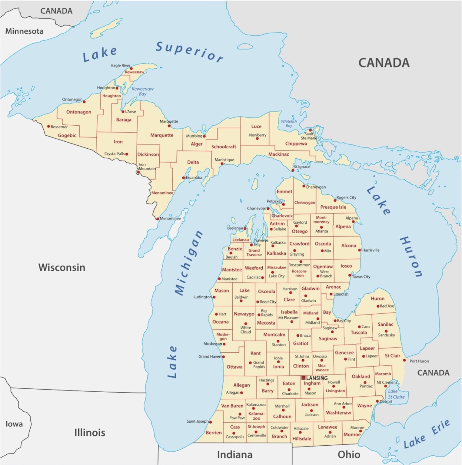 Michigan Map 1525x1536 